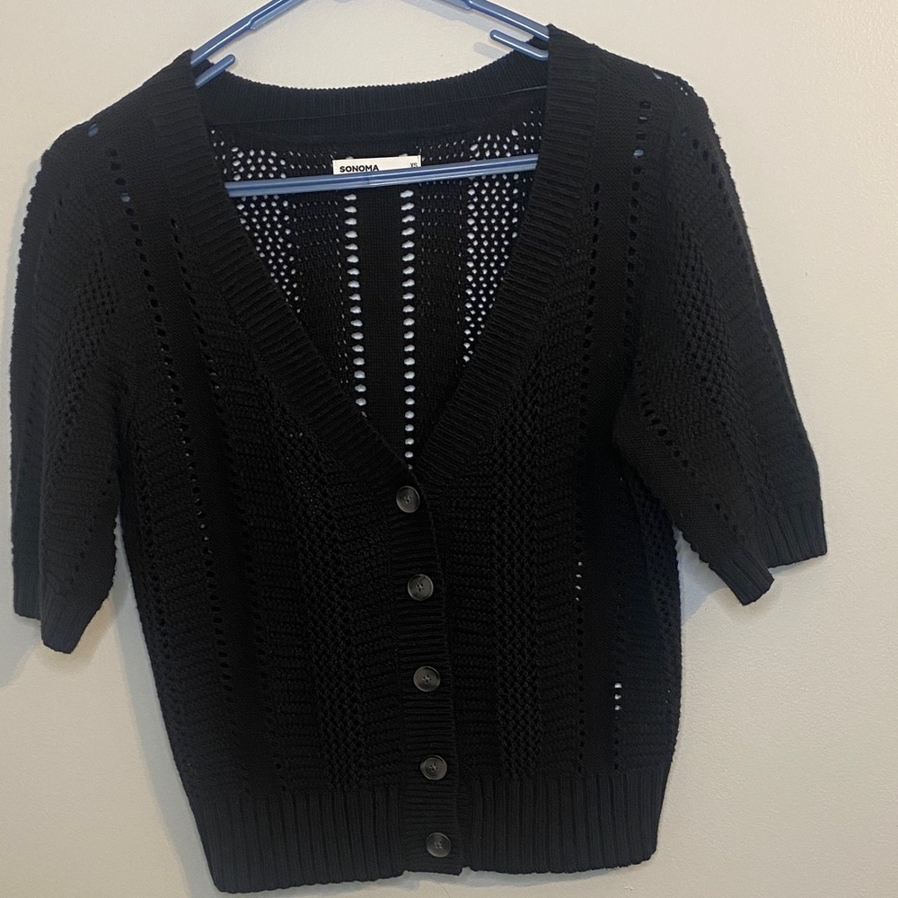 Sonoma Black Button-Up Cardigan